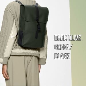 RAINS green/black polyurethane Backpack Mini